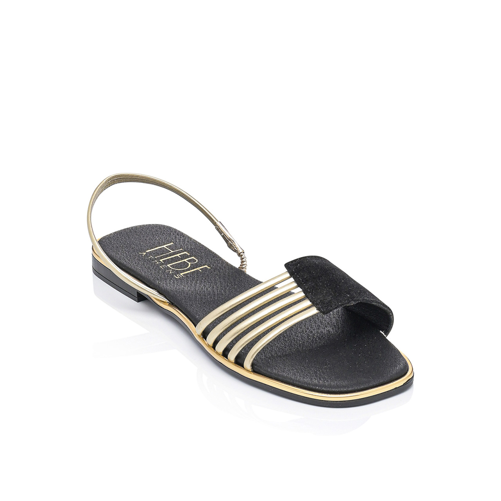 Εrato Black Gold Sandals