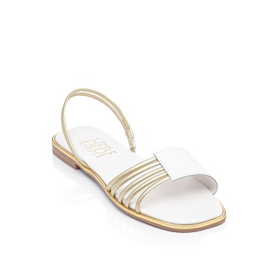 Εrato White Gold Sandals