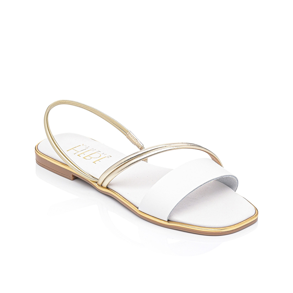 Caliope White Gold Sandals