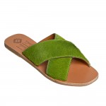 EKATI Green Pony Leather Sandals