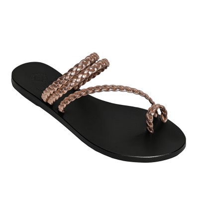 PERSEPHONE LEATHER SLIDE - Pink Gold - Black Sole