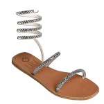 ANDROMEDA Silver Shine Leather Sandals
