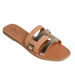 CARPO Natural Gold Leather Sandals