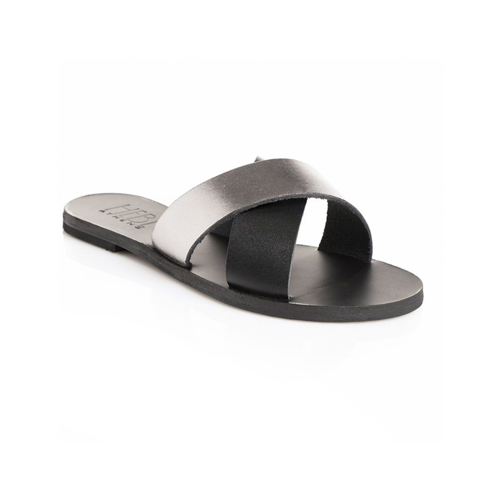 Gaia Black Silver Sandals
