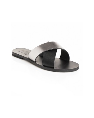 GAIA Black Silver Sandals