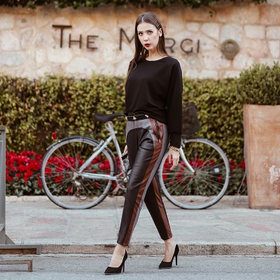 THREE Colored Leather Pants