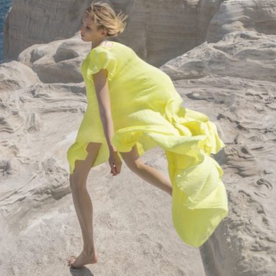 Milos Lime Asymmetric Dress
