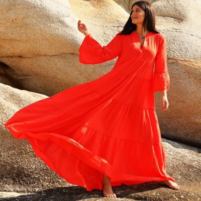 Christy Coral Maxi Dress