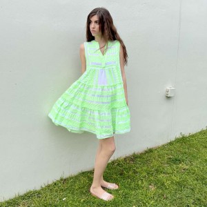 Sleeveless Ella Neon Green Lime Dress