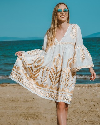 Kori White Gold Short Dress