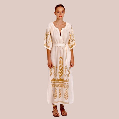 Kori White Copper Shiny long dress