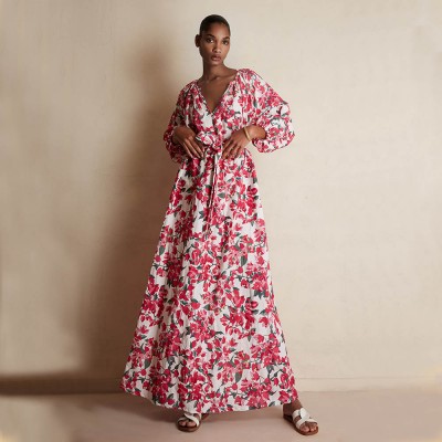 Bougainvillea Pink Maxi Dress