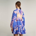 Blue Flower Short Dress