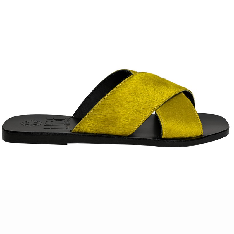 EKATI Yellow Pony Leather Sandals