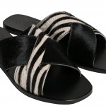 EKATI Zebra Black Pony Leather Sandals