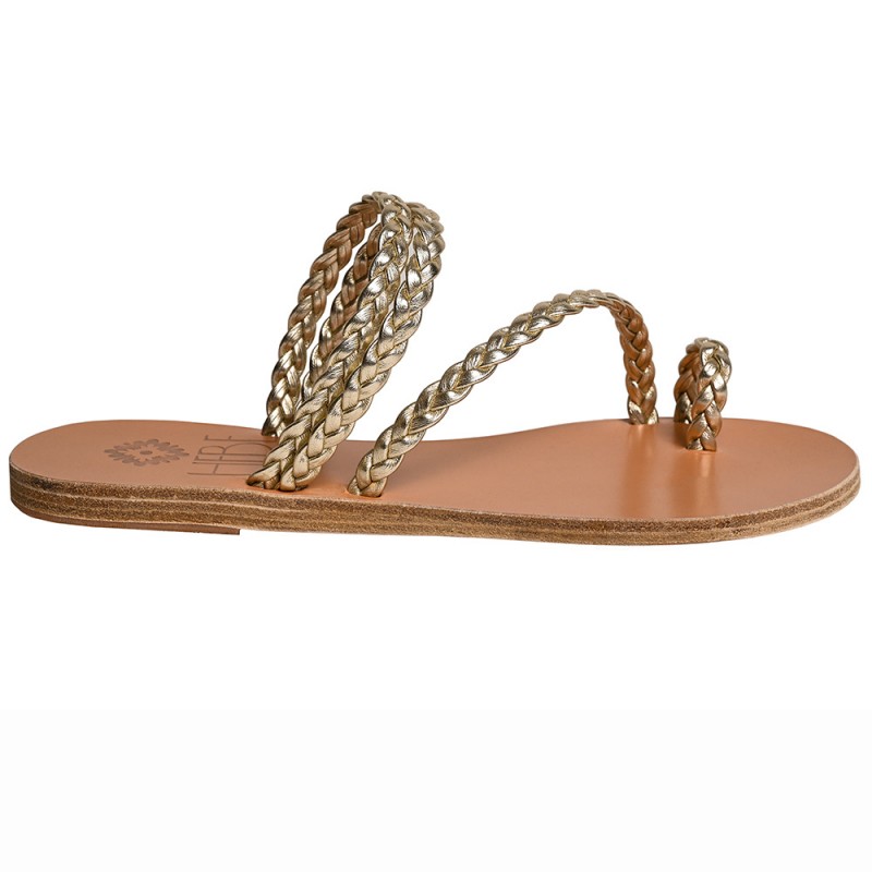 PERSEPHONE Gold Eco Leather Sandals