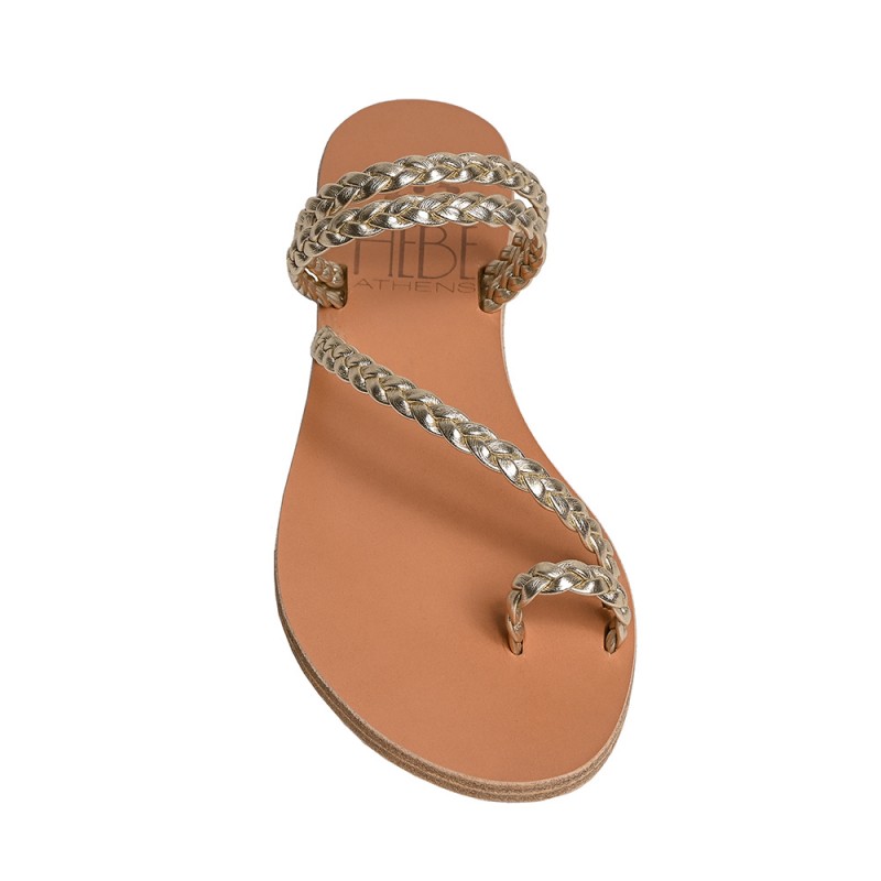 PERSEPHONE Gold Eco Leather Sandals