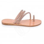 PERSEPHONE Pink Gold Shine Leather Sandals
