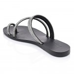 PERSEPHONE Silver Shine Leather Sandals