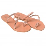 Melinoe Pink Gold Shine Leather Sandals