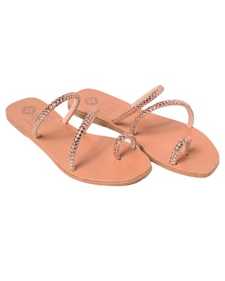 Melinoe Pink Gold Shine Leather Sandals