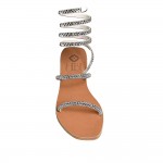 ANDROMEDA Silver Shine Leather Sandals