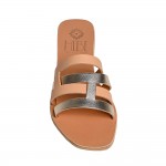 CARPO Natural Gold Leather Sandals