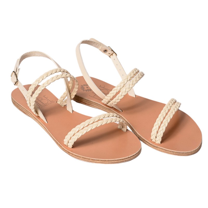 ANDROS LEATHER SANDAL - White