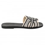 IRIS LEATHER SANDAL - Black and Silver