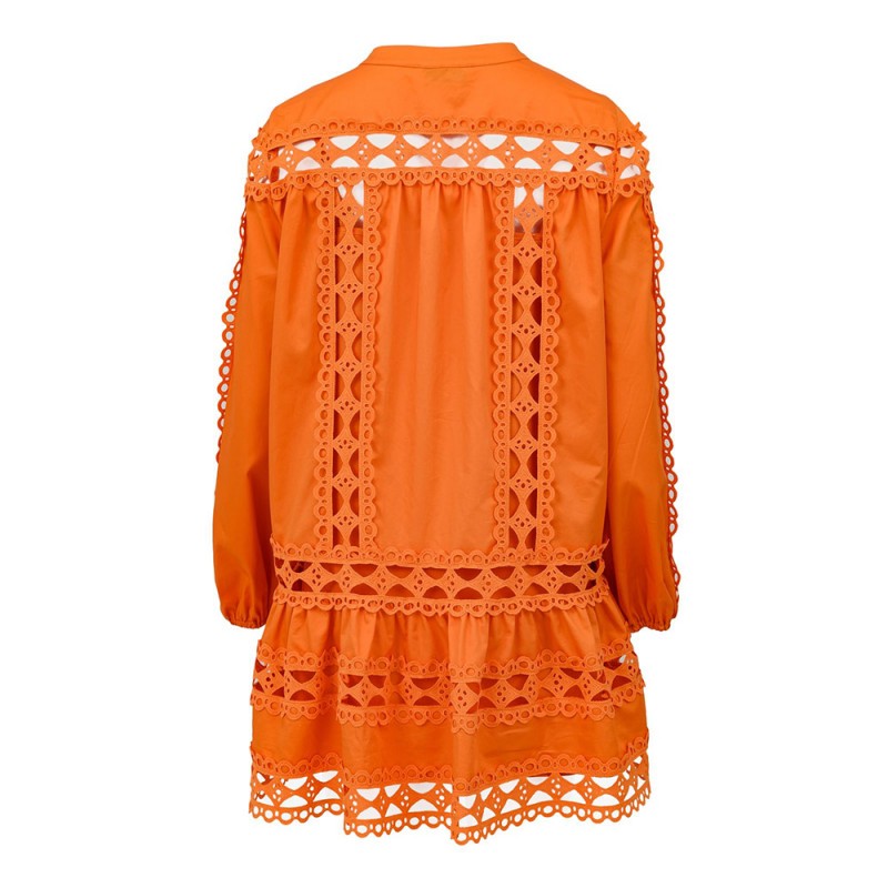 Maou Orange Midi Dress