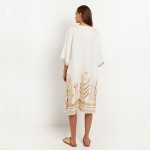Kori White Gold Oversized Midi Dress