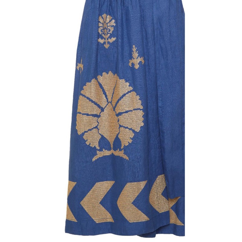 Kori Indigo Gold Peacock Dress