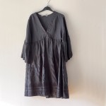 Kori V neck Charcoal Black Short Dress